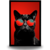 Sleek Rebel: The Cool Cat in Red -Premium A4 Size Frames